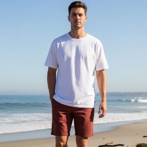 7Diamonds Performance Existence‎ Shorts Mens 30 Burgundy STS-1121 Hybrid Chino